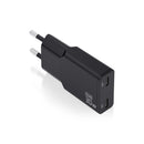 Aisens Cargador GaN Ultra Delgado 30W - 2xUSB-C PD3.0 QC4.0 - Color Negro