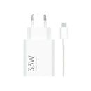 Xiaomi 33W Combo Cargador de Pared para Smartphone USB-A 33W + Cable - Identificacion Inteligente de Dispositivos - Color Blanco