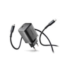 NGS Bud45W-C Cargador GaN Universal de Pared 45W Ultrarapido - USB-C PD & PPS - Cable USB-C 1.5m - Color Negro