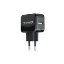 Tooq Cargador de Pared USB 5V 2.4 A - 1 Puerto USB - Color Negro