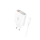 XO L100 Pack Cargador de Corriente 18W - 4x USB-A - Proteccion Intelifente + Cable USB-A a MicroUSB 2.4A