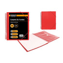 Ingraf Carpeta 30 Fundas A4 + Sobre con Broche - Espiral Plastica Indeformable - Apertura 360 Grados - Portada Personalizable - Color Rojo