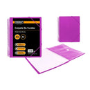 Ingraf Carpeta 20 Fundas A4 + Sobre con Broche - Espiral Plastica Indeformable - Apertura 360 Grados - Portada Personalizable - Color Morado