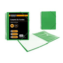 Ingraf Carpeta 40 Fundas A4 + Sobre con Broche - Espiral Plastica Indeformable - Apertura 360 Grados - Portada Personalizable - Color Verde
