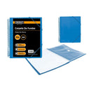 Ingraf Carpeta 50 Fundas A4 + Sobre con Broche - Espiral Plastica Indeformable - Apertura 360 Grados - Portada Personalizable - Color Azul