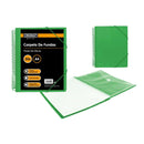 Ingraf Carpeta 50 Fundas A4 + Sobre con Broche - Espiral Plastica Indeformable - Apertura 360 Grados - Portada Personalizable - Color Verde