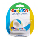 Carioca Portarollos + Cinta Adhesiva Transparente 19mm x 33m - No Amarillea con el Tiempo - Ideal para Papel y Carton