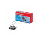 Erichkrause Pack de 12 Pinzas para Papeles 15mm - Capacidad hasta 55 hojas - Alambre de Acero de Alta Calidad - Color Negro