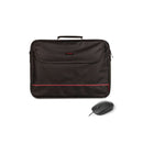 NGS Bureau Pack de Maletin para Portatil 16" + Raton USB 800dpi - Acolchado Interior - 2 Compartimentos y Bolsillo Exterior - Color Negro