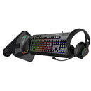 Unykach Pack Gaming NOVA 4in1 USB Teclado Multimedia + Raton 7200dpi + Auriculares con Microfono + Alfombrilla XL - Teclado Español - Color Negro