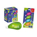Bismark Neon Pack de 4 Mini Cintas Correctoras 5mmx6m - Perfecta Adherencia al Papel - Presentacion en Blister - Cuerpo de Colores Surtidos (12 unidades)