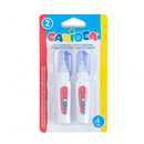 Carioca Pack de 2 Mini Boligrafos Correctores - Punta de Metal Resistente y Precisa - Apto para Todo Tipo de Papel - Secado Rapido - Color Blanco