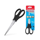 Erichkrause Standard Tijeras con Cuchillas de Acero Inoxidable 17cm - Afilado Doble Avanzado - Resistente a la Corrosion - Mangos de Plastico Resistente - Color Negro
