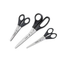 Dahle Home Pack de 3 Tijeras de Acero Inoxidable 13, 15 y 20cm - Hojas Afiladas - Mangos en Plastico ABS - Color Negro
