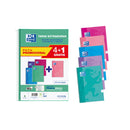 Oxford School Write&Erase Pack 4+1 de Cuaderno Espiral 80 Hojas Cuadricula 4x4 con Margen - Tapa Extradura - Colores Surtidos