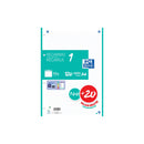 Oxford School Recambio A4 120 Hojas Cuadricula 5x5mm - 4 Taladros - Banda de Color Ice Mint