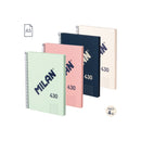 Milan Serie 1918 Pack de 4 Cuadernos Espiral Formato A5 Cuadricula 5x5mm - 80 Hojas de 95 gr/m2 - Microperforado, 2 Taladros - Colores Surtidos