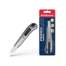 Erichkrause Cuter Metalico con Fijador Automatico - Sistema de Retencion de Cuchilla Autobloqueo - Partidor Incorporado - Color Negro