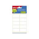 Apli Pack de 60 Etiquetas 19x40mm - 6 Hojas por 10 Etiquetas - Adhesivo Permanente - Cantos Romos - Color Blanco
