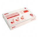 Apli Caja de 100 Forros para Libros 280mm PVC 130 micras - Solapa Autoajustable - Facil Forrado en 3 Pasos - Transparente