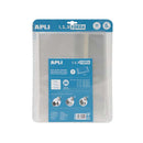 Apli Pack de 5 Forros para Libros 300mm de Polipropileno 75 micras - Solapa Autoajustable - Facil Forrado en 3 Pasos - Sin Necesidad de Cortar ni Usar Cinta Adhesiva - Transparente