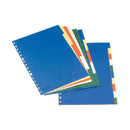Esselte Separadores Plastico A4 con Cartulina Indice Blanco Negro - 5 Pestañas - Multitaladro - 5 Colores