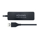 Aisens HUB USB 2.0 - Tipo A Macho a 4xTipo A Hembra - 30cm - Color Negro