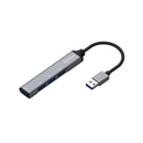 Aisens Hub USB 3.0 Aluminio - Tipo A Macho a 4xTipo A Hembra - 10cm - Color Gris