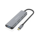 Aisens Hub USB 3.2 GEN1 5G USB-C - USB-C/M-1xUSB-C/H-3xUSB-A/H - 15cm - Color Gris