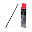 Erichkrause Lapiz de Grafito Hexagonal con Goma de Borrar Megapolis HB - Madera Seleccionada - Alta Resistencia al Impacto - Facil Afilado - Caucho Termoplastico Hipoalergenico - Color Negro (12 unidades)