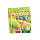 Alpino Trimax Pack de 12 Lapices de Colores Triangulares Gruesos + Sacapuntas - Mina de 5.4mm - Resistente al Agua - Bandeja Extraible - Colores Surtidos