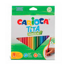 Carioca Tita Pack de 24 Lapices Triangulares - Cuerpo Triangular - Colores Brillantes y Lavables - Escritura Blanda - Mina Ø 3mm Segura y Resistente - No Se Astilla si Se Rompe - Color Varios