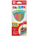 Carioca Supercolor Pack de 12 Lapices de Colores - Cuerpo de Madera Hexagonal - Colores Intensos y Gran Opacidad - Mina de 3.3mm - Colores Surtidos