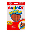 Carioca Supercolor Pack de 18 Lapices de Colores - Cuerpo de Madera Hexagonal - Colores Intensos y Gran Opacidad - Mina de 3.3mm - Colores Surtidos