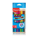 Maped Color´Peps Duo Pack de 12 Lapices Bicolores Triangulares - Doble Punta 2.9mm - Madera Certificada FSC - Colores Surtidos