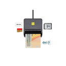 Aisens Lector de Tarjeta Inteligente DNI con Lector de Tarjetas SIM - SD - Micro SD - MMC - RS-MMC - MMC Micro - Color Negro
