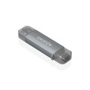 Aisens Lector de Tarjetas USB-C y USB-A - Compatible con SD, Micro SD, MMC, RS-MMC - Soporta USB 3.1 Gen1 - Compatible con Windows y Mac Os - Color Gris