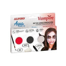 Alpino Aqua Make Up Set de Caracterizacion de Vampiros - 3 Polveras + Cera Negra + Pincel + Esponja
