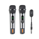 NGS SingerStar Duo Kit 2 Microfono Inalambrico Vocal - Tipo Dinamico - Sonido Potente y Claro - Entrada Jack 3.5 y Adaptador Jack 6.3 - Alcance hasta 15m - Autonomia hasta 30h - Color Negro