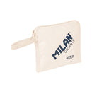 Milan Serie 1918 Gigante 403 Bolsa de Mano - Tamaño 26,5x22x3cm - Cierre de Cremallera - 100% Algodon - Color Beige
