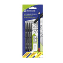 Bismark Pack Escolar con 3 Rotuladores Calibrados Color Negro 0.2, 0.4, 0.8mm, Lapicero HB, Goma, Afilalapiz