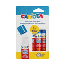Carioca Pack de 3 Pegamentos de Barra - Ideal para Casa, Colegio y Oficina - Pega Papel, Fotos y Tejidos - sin Disolventes - Color Varios