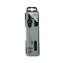 Bismark Compas Escolar con Doble Articulacion y Adaptador Universal - Presentado en Estuche de Plastico - Color Negro/Acero