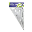 Bismark Pack de Escuadra 15cm y Cartabon 23cm - Fabricados en Plastico - Ideal para el Colegio - Transparentes