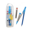 Carioca Compas Ajustable con Portaminas - Kit de Carga Mina HB 0.5 - Descenso de la Mina por Clic - Color Varios