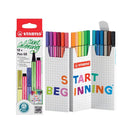Stabilo Pen 68 Pack de 18 Rotuladores de Punta de Fibra - Trazo de 1mm aprox. - Tinta con Base de Agua - Colores Surtidos