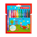 Stabilo Power Max Pack de 12 Rotuladores de Punta Gruesa - Trazo 3mm - Tinta Lavable - No se Seca - Colores Surtidos