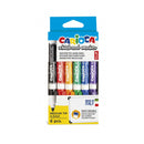 Carioca Pack de 6 Rotuladores para Pizarra Blanca - Punta de Ø 4.5mm - Tapa con Clip - Se Borra Facilmente y Se Seca Rapidamente - Colores Surtidos