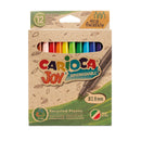 Carioca Joy Eco Family Pack de 12 Rotuladores Punta Fina 2.8mm Bloqueada - Tinta Superlavable - Capuchon Ventilado - Colores Surtidos