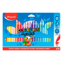 Maped Color´Peps Jungle Pack de 24 Rotuladores con Punta Media Bloqueada 2mm - Ojival, Suave y Flexible - Tinta Lavable - Colores Surtidos
